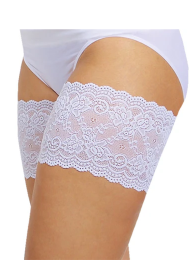 Onyx: White Bandelettes Lace Thigh Bands