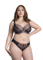 Nicole Soft Sheer Lace Bra Black Rose Gold