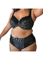Serena Lace Multi-Part Underwire Bra Black Leopard