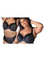Serena Lace Multi-Part Underwire Bra Black Leopard