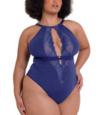 Indulgence- Deep Blue Multiway Stretch Lace Bodysuit