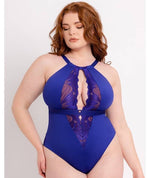 Indulgence- Deep Blue Multiway Stretch Lace Bodysuit