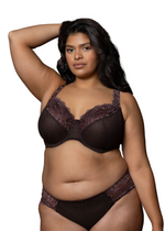 Serena Lace Multi-Part Underwire Bra Chocolate