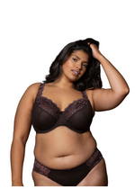 Serena Lace Multi-Part Underwire Bra Chocolate