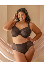 Serena Lace Multi-Part Underwire Bra Chocolate
